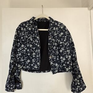 Floral Denim Women's Jean Jacket